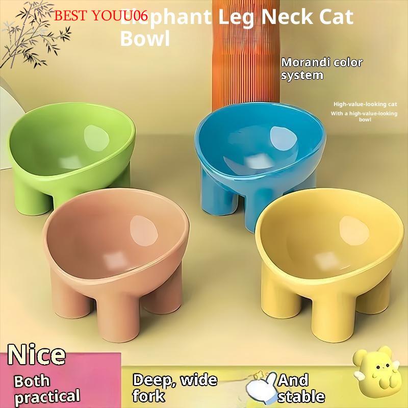 (YOUU06)Elevated Cat Bowl With Stand Durable Plastic Pet Food Water Dish Sleek Modern Neck-Friendly Feeding For Cat Dog