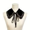 New Organza Embroidered Pearl Decorative Shawl with Black and White Small Collar, Nail Bead Tie, Versatile Style, Fake Collar
