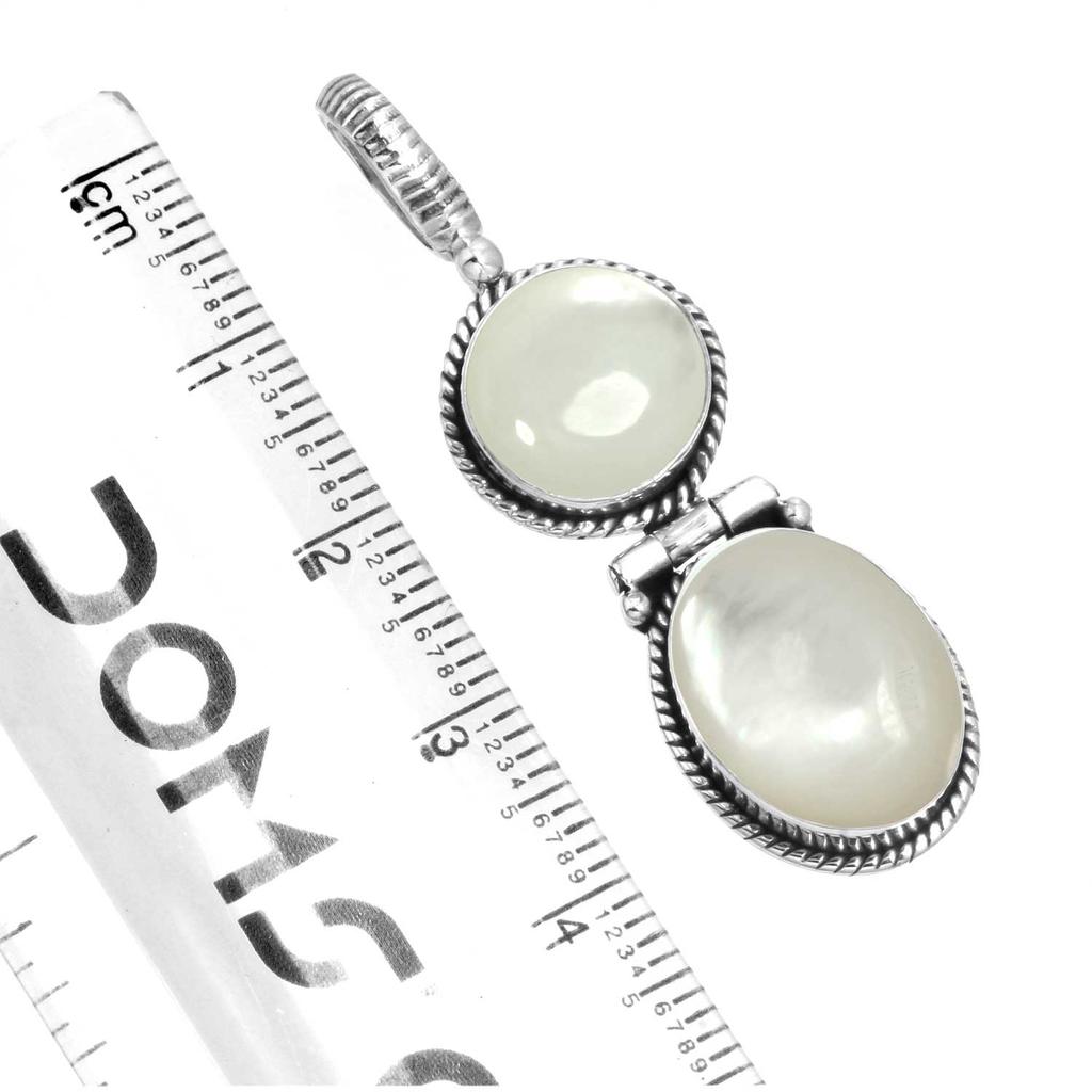 925 Sterling Silver Pendant Women Gemstone Handmade Jewelry Friendship Day Gift Blue Green Purple Copper Turquoise Pearl Lapis Mother Of Pearl