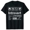Introvert Logo T Shirt Funny Humor Introvers Joke T Shirts Summer Cotton Streetwear Humor Quotes Christmas Gifts T-shirt