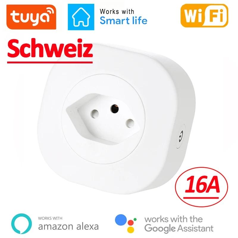 16А Умная Wi-Fi розетка для Израиля Умная беспроводная Wi-Fi розетка Работает с Alexa Google Home Assistant Приложение Tuya SmartLife