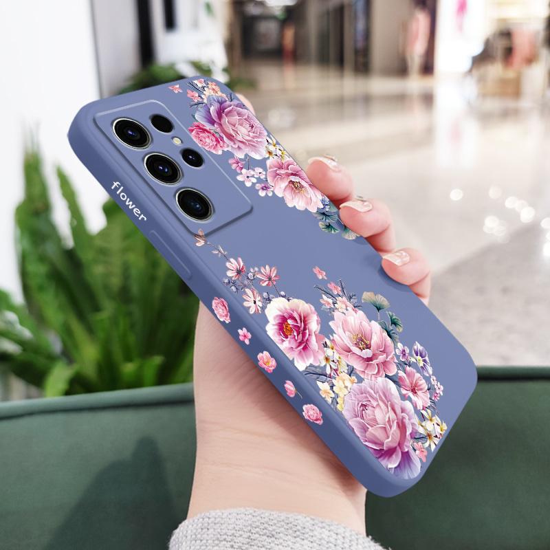 Satin Brocade Phone Case For Samsung Galaxy S26 Plus Ultra Silicone Cover