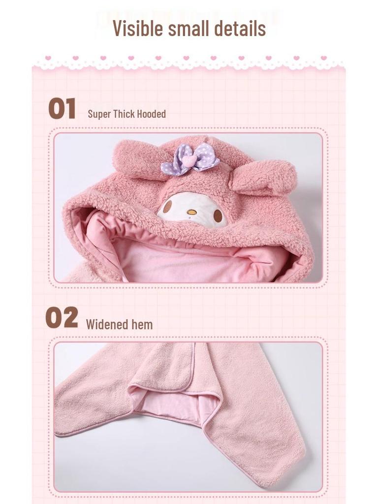 Cute Pet Hooded Nap Blanket: Versatile Plush Shawl for Office & Home