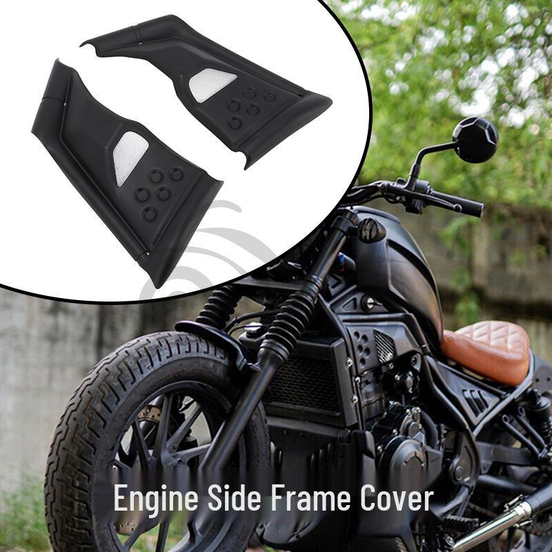 T Rebel CMX300/500 Matte Black Engine Side Panel with Mesh Protection Plate