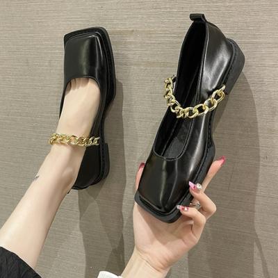 2024 Осень Женские Мокасины На Плоском Каблуке Модные Туфли Без Застежки С Квадратным Носком Неглубокие Балетки Женские Балетки Zapatos Muje