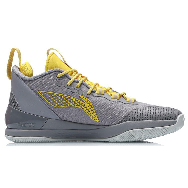 Баскетбольные кроссовки Li Ning Wade Way Phantom Shock Absorbing Anti-Slip износостойкие средней высоты унисекс серо-желтые ABPR015-7