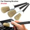 3Pcs/Set Boar Hair Car Cleaning Brush Plastic Handle Bristle Brushes  Auto Detail Tools