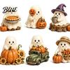 Spooky Home Decor Halloween Advent Calendar, 24-Day Acrylic Ghost Figure Countdown Set Tabletop Decoration with Diverse Themes, Cute Desk Decor,