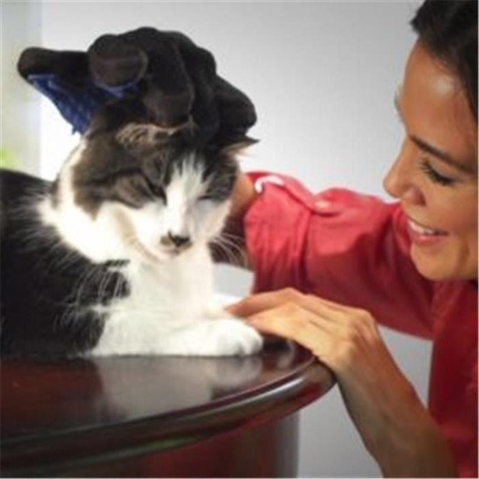 Nouveau True Touch deShedding Gant pour Doux et efficace Chien Chat Toilettage (Couleur: Bleu)