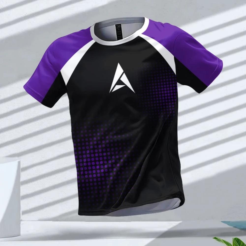 Летняя уличная спортивная одежда для фитнеса, мужская футболка с круглым вырезом и короткими рукавами, топы с принтом, быстросохнущие футболки для спортзала