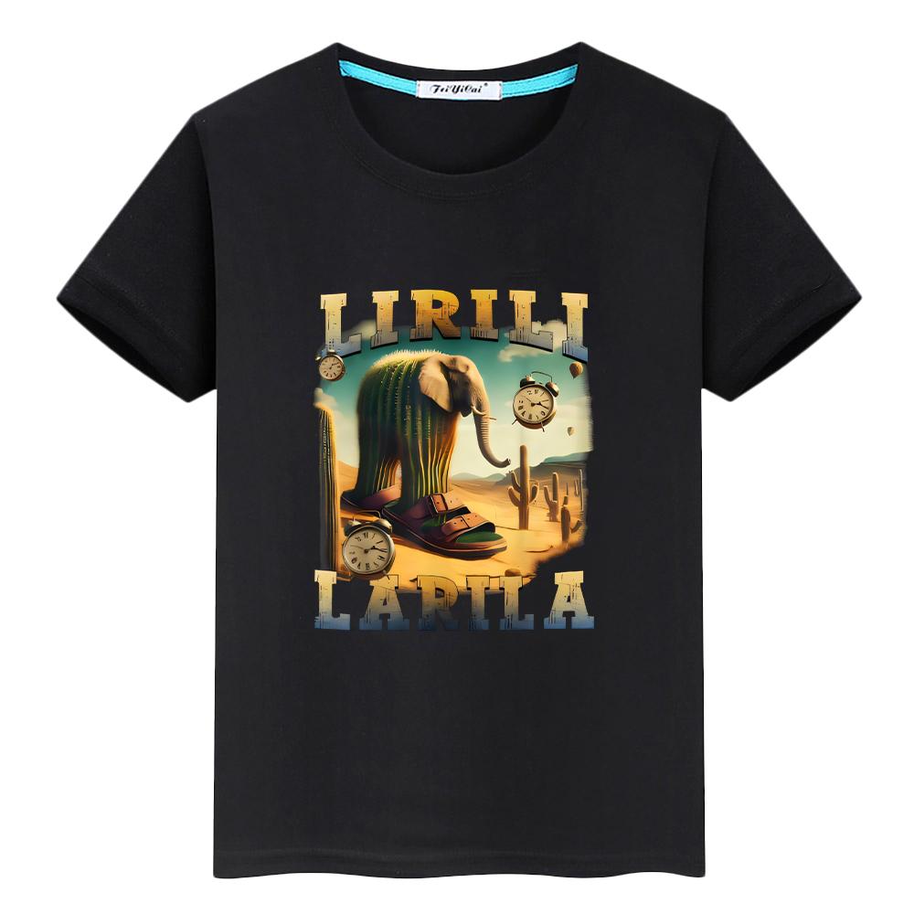 Italian Brainrot Print 100%Cotton Cartoon T Shirt for Kids Boy 10years Tees Short Anime Tops Kids Clothes Girls Y2k One Piece