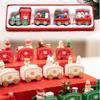Cake Party Props Christmas Decoration Home Decor Christmas Ornament Window Ornaments Wooden Train