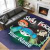 Crystal Velvet Rug Custom Name Text, Soft Non Slip Floor Mat Home DecorSally Face