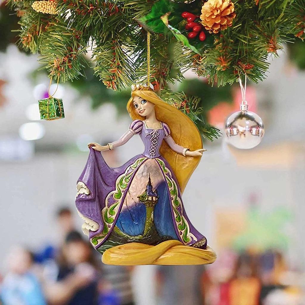 Delightful Snow White Ariel Belle Rapunzel Acrylic Pendant Ornaments Xmas Tree Decor