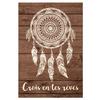 [P0292] - Brown 'Boho' Canvas (Believe In Your Dreams) - 34x23 Cm