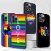 Phone Case For Iphone 14 11 13 12 Pro Max Xr 8 7 +X 6s 6 Plus Xs Se 2020 Black Soft Cover Shell Gay Lesbian Lgbt Rainbow Pride