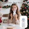 Honey Bear Straw Cup For Babies, 8-oz Honey Bear Cup With Lid, 3-Pack Learning Straw, Baby Bottle Set