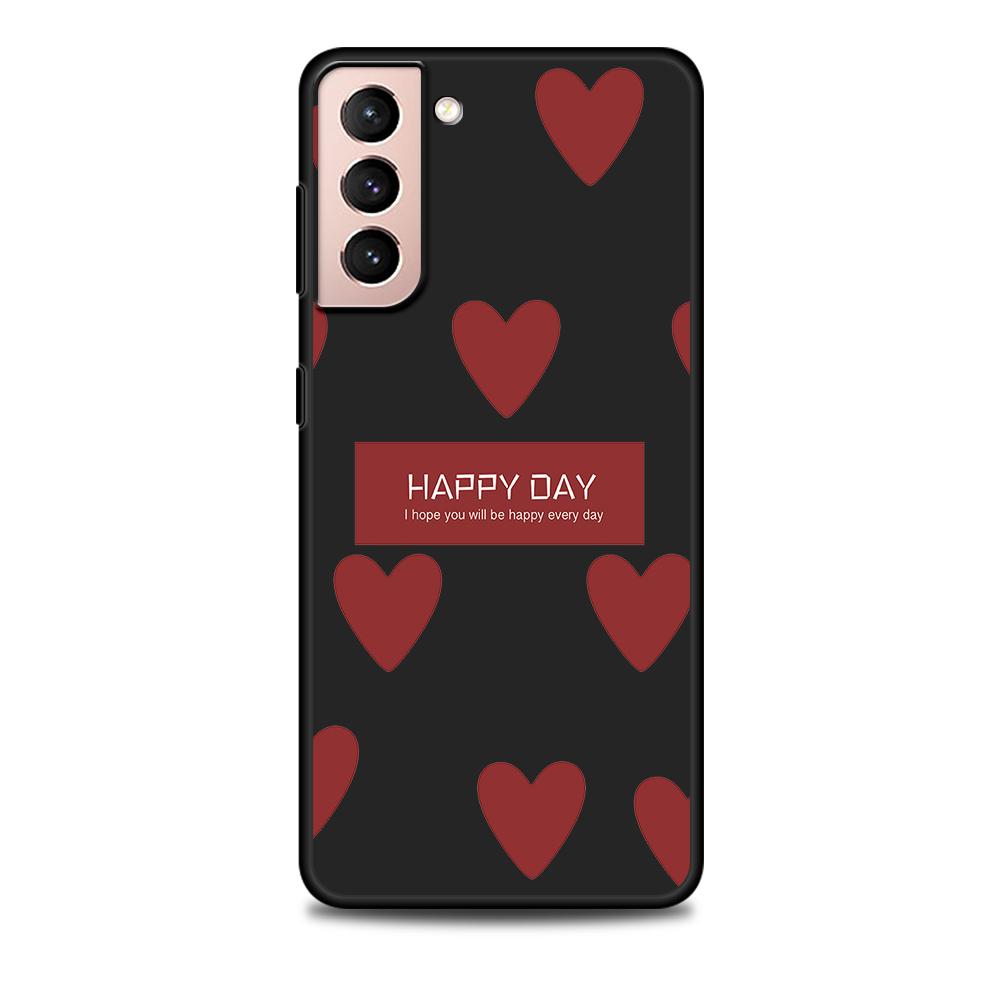 Чехол Love Heath для Samsung Galaxy S22 Ultra Чехол для телефона S21 S20 FE S10 5G S9 S8 Plus S10e S7 Edge Черный Мягкий Силикон Милая Оболочка