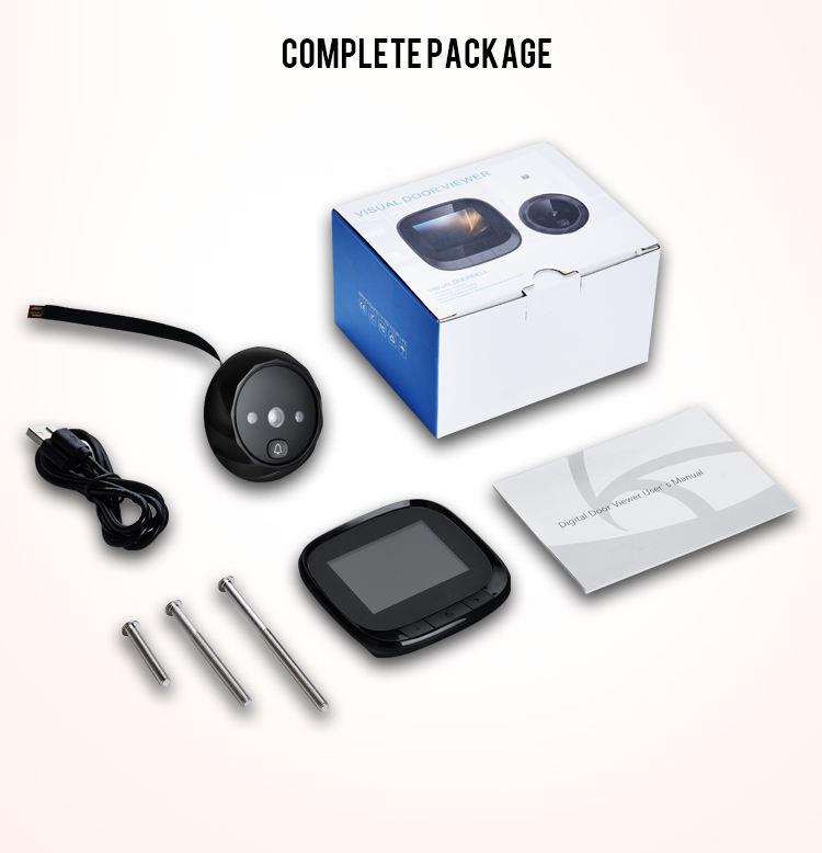 DD3 2.4" LCD Screen Electronic Door Viewer Bell IR Night Door Peephole Camera Photo Recording Digital Door Camera Smart Viewer