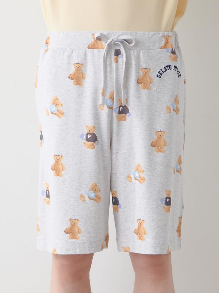 Gelato Pique HOMME Sporty Bear Print Shorts PMCP254985 GRY Men's