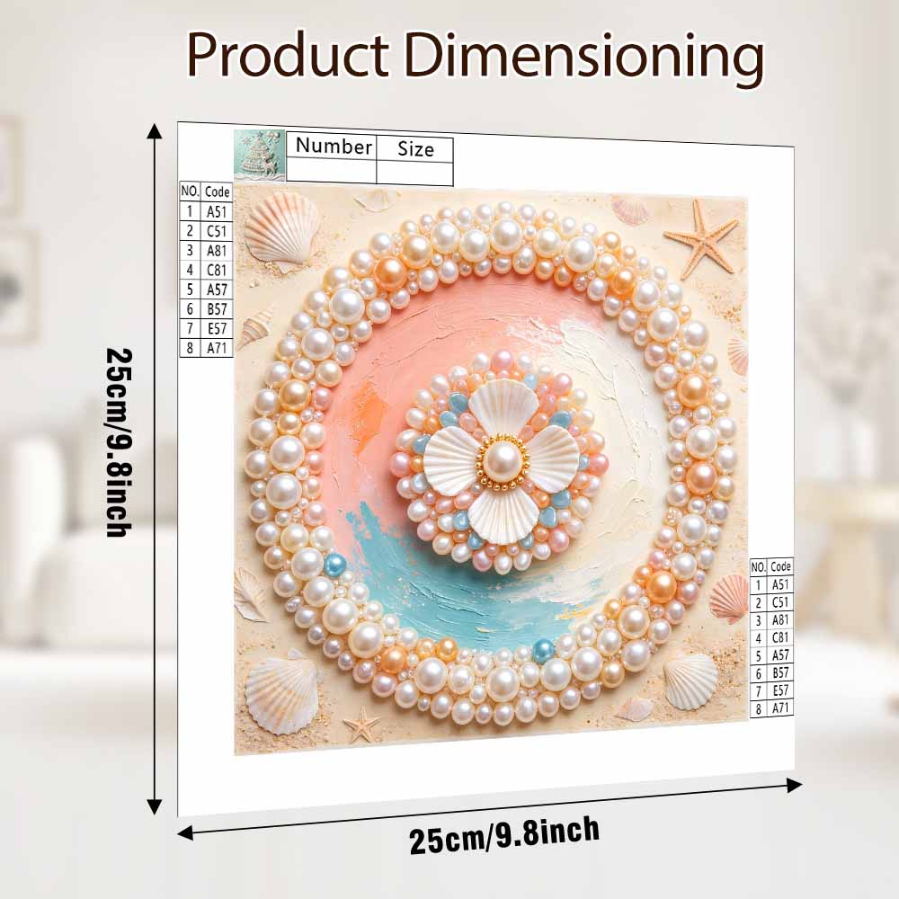 Pearl shell art kit DIY. seashell flower aesthetic craft for home or office wall decoration