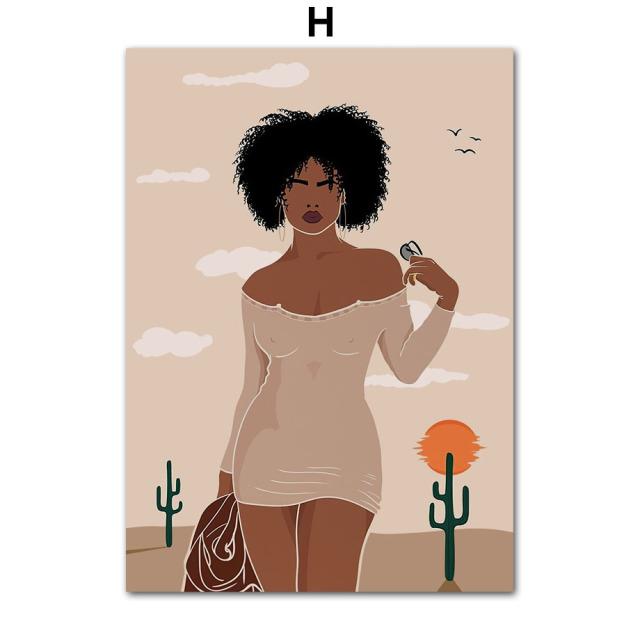Скандинавская абстрактная мода, винтажный бохо, девушка, змея, настенная живопись, холст, живопись, постеры и принты, настенные панно для декора гостиной