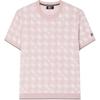 Fila Houndstooth Print Round Neck Short Sleeve T-Shirt Women Tops Raspberry-Pink F11W431402F-LP