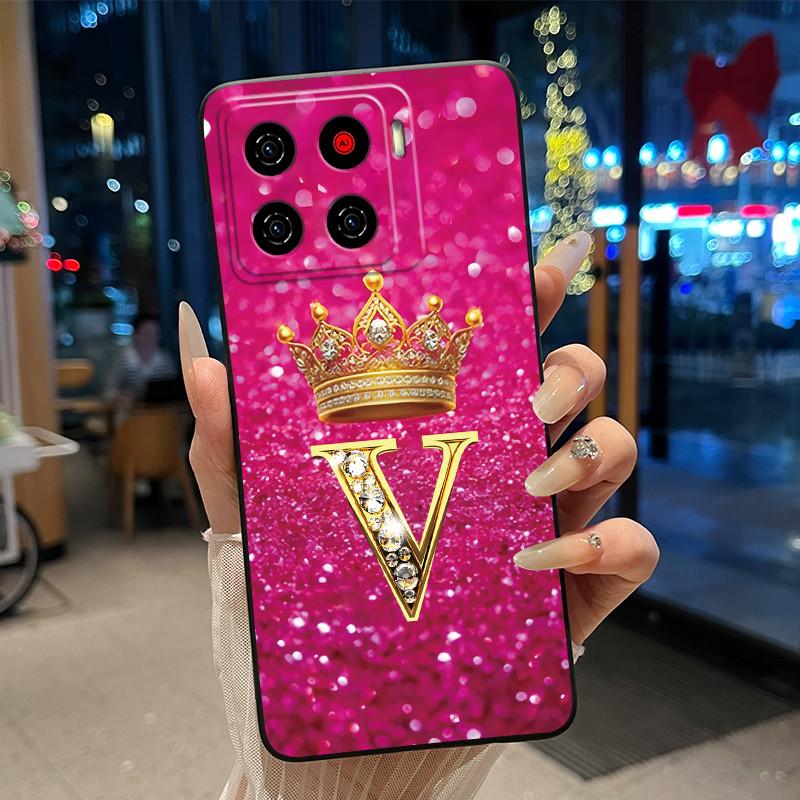 Для ZTE Blade A56 (Z2473)/Nubia A56 Роскошный Чехол-буклет с буквой 'A' для ZTE Blade A56 Pro Мягкий Силиконовый Черный Чехол Ударопрочный Корпус