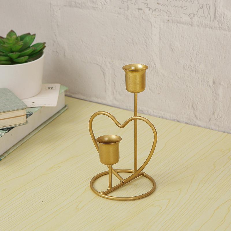 Nordic Romantic Iron Candlestick for Candlelight Dinner, Wedding Decor, and Photo Props