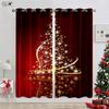 Christmas Decoration Curtain Christmas Tree Christmas Hat Gift Elk Snowflakes New Year Festival 3d Printing Easy To Wash Curtain