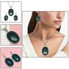 Onyx Green Pendant Set Earrings Jewelry Gemstone Handmade Ethnic