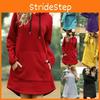 Cozy Womens Winter Long Sleeve Tunic Tops Pullover Hoodie Dress In Six Colors
