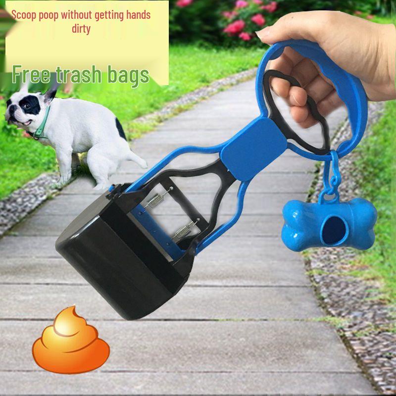 Sky Blue & Black Dog Poop Scooper and Picker Tool for Walking