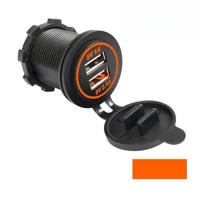 12V-24V Dual USB Charger Socket 5V 3.1A Car Charger with Panel Waterproof Power Adapter Socket Outlet for Car Marine Motorcycle