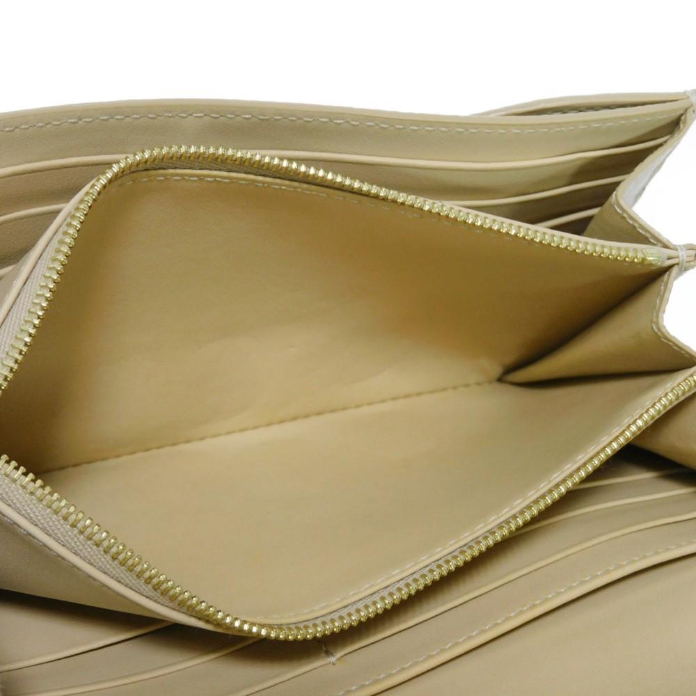 Used 10431 Large Flap Wallet 10B563BEL.03ND 7940 Foil-Stamped Grain Calfskin Beige Bifold Long Wallet New Logo Nude