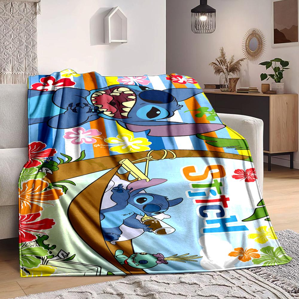 1Pc Stitch'S Tropical Adventure Blanket Soft And Comfortable Casual Warm Camping Travel Christmas Halloween Xmas Gift M928607