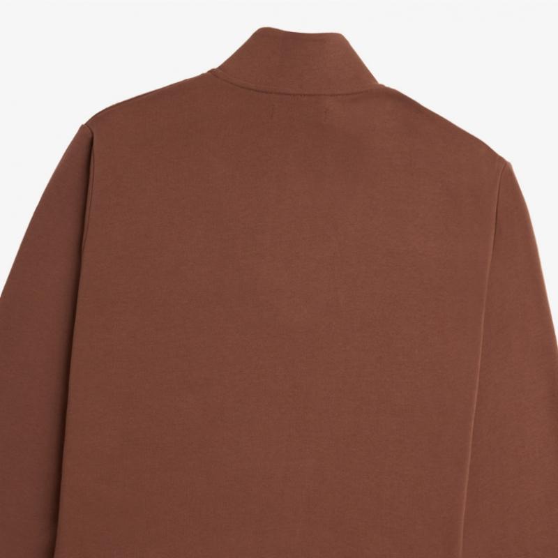 Fred Perry [базовый] Толстовка с застежкой-молнией на половину длины, цвет виски-коричневый Afpm2433574 W52