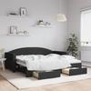 VidaXL Daybed with Trundle and Drawers Black 90x190 Cm Fabric 3197236