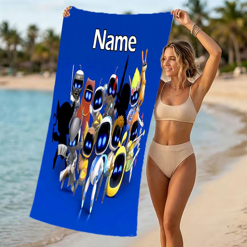 Customizable personalized beach towels Astro Bot themed designs.Suitable for the beach, yoga, sports;ideal as beach accessories