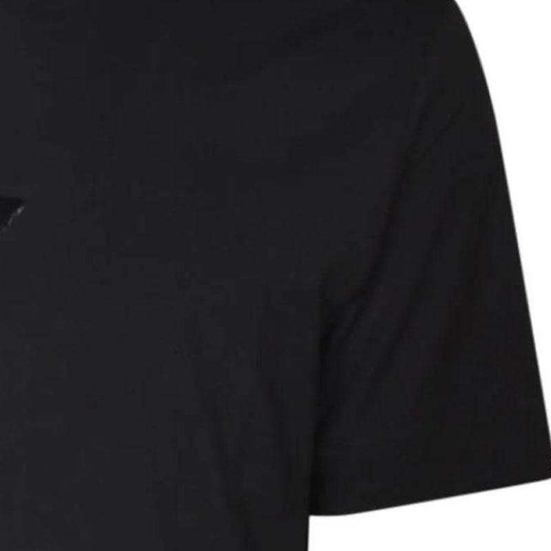 Emporio Armani Однотонная круглая шея Логотип Приталенная короткая футболка Мужские топы Черный 3D1TH0-1JOCZ-0999
