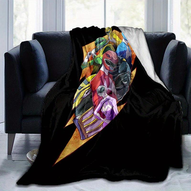 1pc Colorful Power Rangers Home Decor Blanket: Perfect Gift for Bedroom, Living Room, Travel, Camping, Car, Beach, Office Nap, Cozy Flannel Throw for