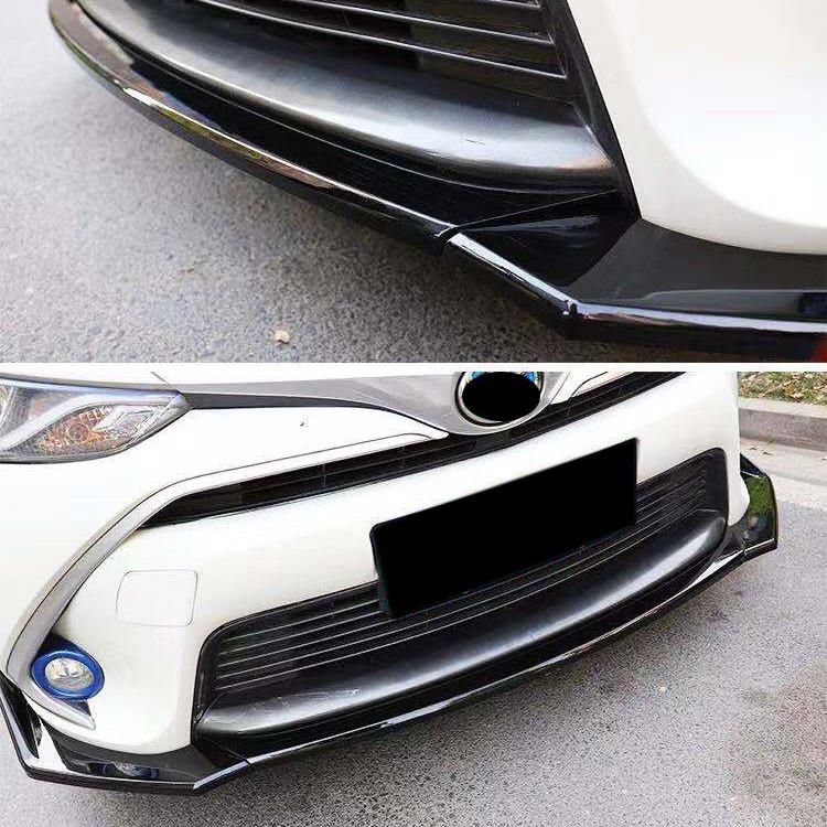 Toyota Levin 17-18 Комплект обвеса на переднюю и заднюю часть: Модифицированный сплиттер, губа бампера, спойлеры и боковые юбки.