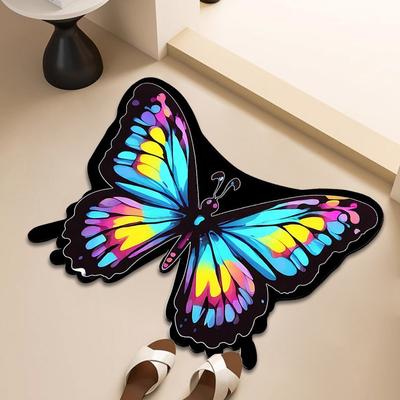 Нескользящий коврик для пола Butterfly, впитывающий коврик для ног специальной формы, быстросохнущий коврик для входа в туалет и ванную комнату, ковер