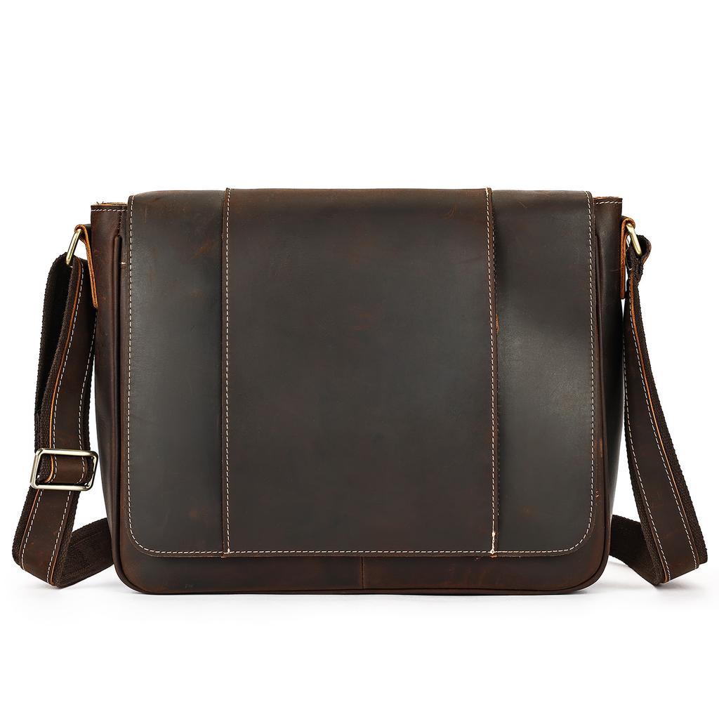 Модная мужская сумка через плечо из натуральной кожи, вместительная, простая и повседневная мужская сумка на одно плечо