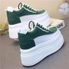 Fashion 12CM Synthetic Genuine Leather White Luxury Designer Sneaker Women Autumn Spring Cowboy Platform Wedge High Brand Shoes