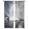 Тюлевые шторы для гостиной, корабль, кубик льда, холодная спальня, кабинет, окно, прозрачные шторы, кухня, балкон, интерьер, вуаль, шторы