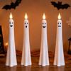 LED Taper Candles With Motion Sensor Halloween Decor PVC Flameless Set - 4pcs Or 6pcs Smiling/Sad/Demon/Customizable