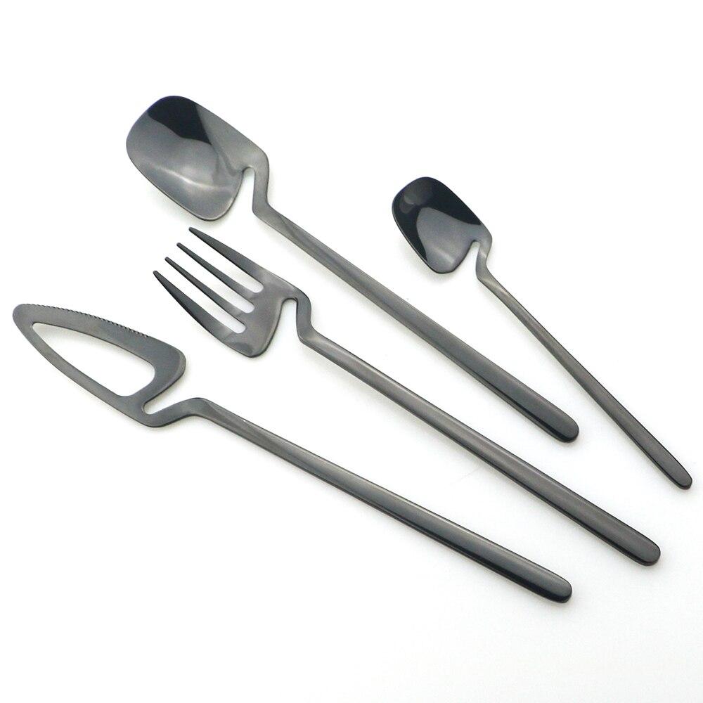 16Pcs Purple 304 Stainless Steel Mirror Polished Tableware Cutlery Set Knives Fork Coffee Spoons Dinnerware Set Party Kitchen Silverware Set