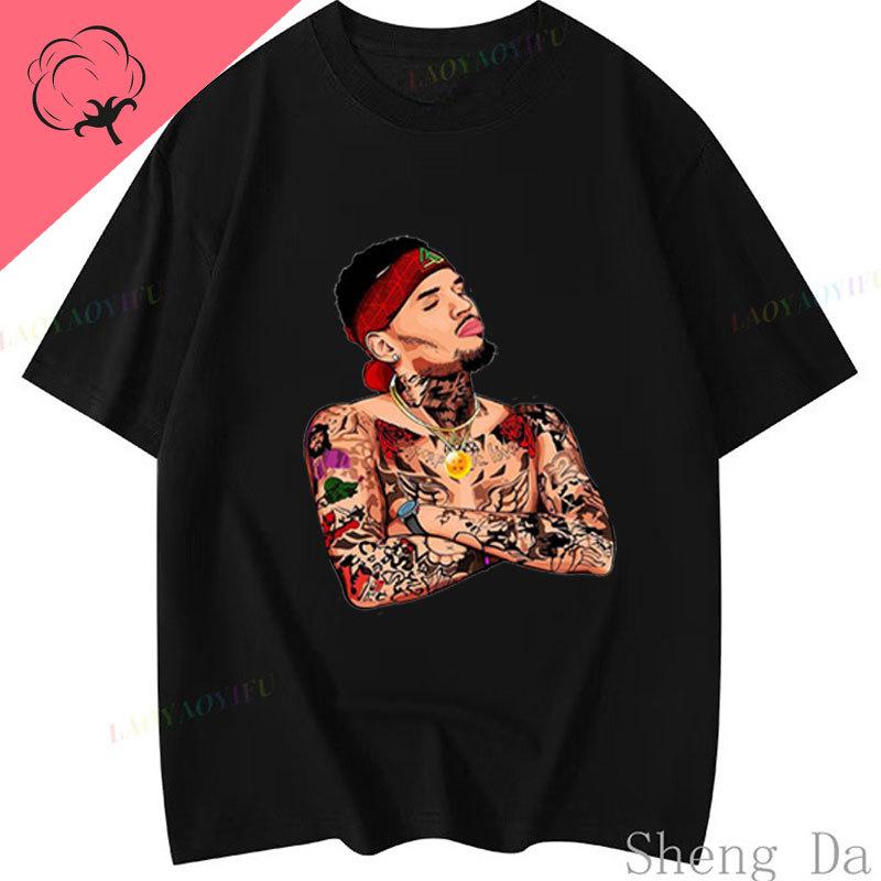 Chris Brown Breezy Bowl XX Tour 2025 Tshirt Camisa Rapper Hip Hop Streetwear Pop Music T Shirts Casual Cotton Vintage Tshirts