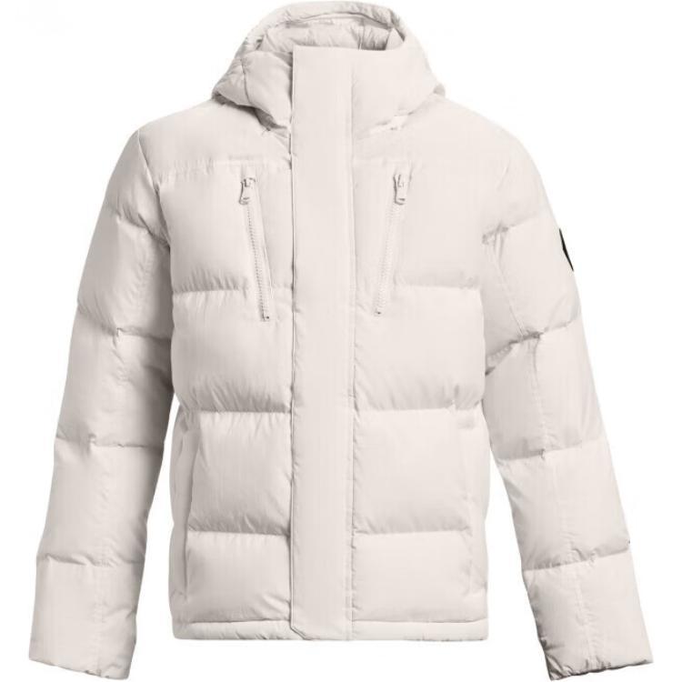 Under Armour ColdGear Инфракрасный легкий пуховик с капюшоном Мужская верхняя одежда Белый 1378830-112